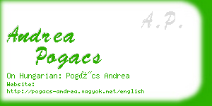 andrea pogacs business card